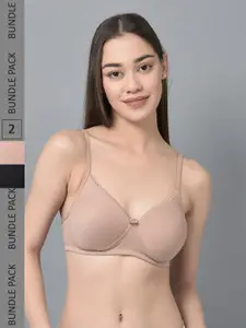 Dollar Missy Pack of 2  Cotton Wire-Free Full Coverage Padded Bra