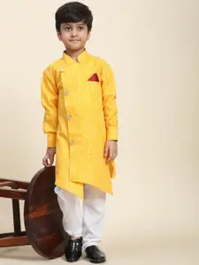 Pro-Ethic STYLE DEVELOPER Boys Striped Sequined Kurta With Pyjamas