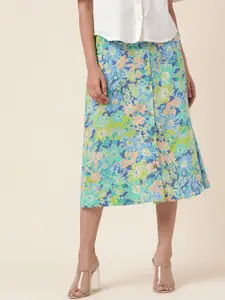 Fabindia Women Floral Printed Slim Fit Midi Skirt