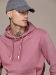 WROGN Solid Hooded Pullover Casual Sweatshirt