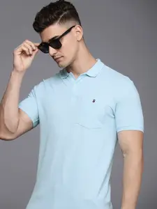 Louis Philippe Jeans Polo Collar Pure Cotton With Chest Pocket Slim Fit T-shirt