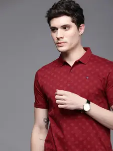 Louis Philippe Sport Printed Polo Collar Pure Cotton T-shirt