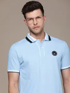Nautica Polo Collar Pure Cotton With Applique Detail T-shirt