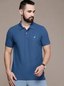Nautica Solid Polo Collar Pure Cotton T-shirt
