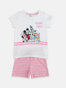 Pantaloons Junior Girls Mickey & Friends Printed Night suit