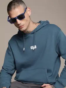 WROGN Solid Hooded Pullover Sweatshirt