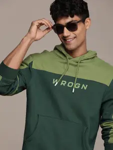 WROGN Slim Fit Colourblocked Hooded Sweatshirt