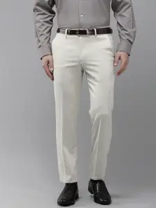 Van Heusen Men Textured Slim Fit Formal Trousers