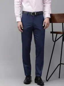 Van Heusen Men Textured Slim Fit Formal Trousers