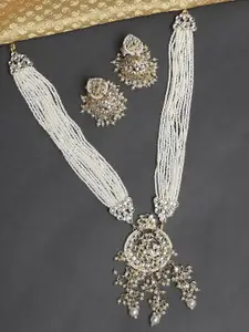 OOMPH Kundan-Studded & Beaded Necklace & Earrings