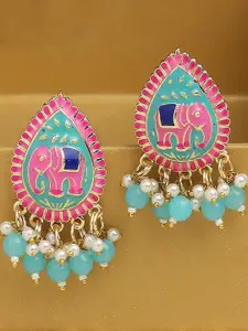 OOMPH Animal Shaped Meenakari Drop Earrings