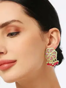 OOMPH Floral Meenakari Studs Earrings