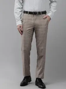 Van Heusen Men Checked Slim Fit Formal Trousers