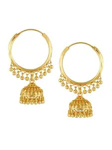 Vighnaharta Gold-Plated Circular Hoop Earrings