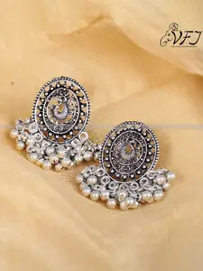 Vighnaharta Gold-Plated Floral Studs Earrings