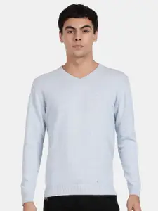 t-base Ribbed V-neck Long Sleeves Cotton Pullover