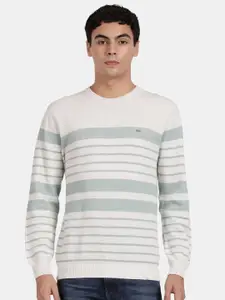 t-base Men Striped Cotton Pullover Sweaters