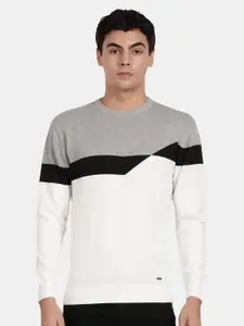 t-base Colourblocked Ribbed Cotton Pullover