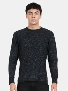 t-base Cable Knit Ribbed Woollen Pullover