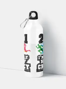 macmerise White & Black Half Crazy Design Aluminium Sipper Water Bottle 750 Ml