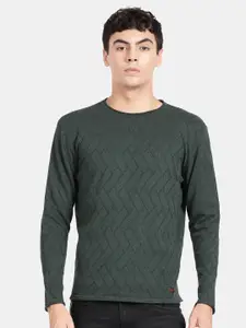t-base Men Self Design Pullover Cotton Sweatshirt