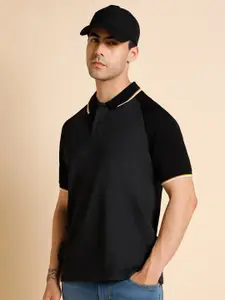 Dennis Lingo Polo Collar Raglan Sleeves Pure Cotton Slim Fit T-shirt