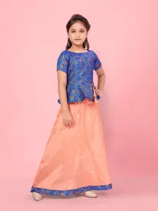Aarika Girls Woven Design Ready to Wear Silk Lehenga With Blouse & Dupatta