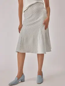 The Label Life Striped Midi A-Line Skirt