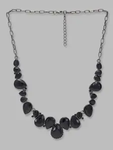 Globus Black Silver-Plated Necklace
