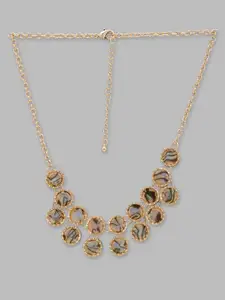 Globus Gold-Plated Stone Studded Statment Necklace