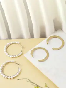 ATIBELLE Set Of 2 Gold-Plated Circular Hoop Earrings