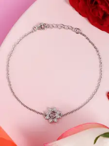 Voylla Women Sterling Silver Rhodium-Plated Charm Bracelet