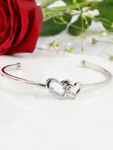 Voylla Women Sterling Silver Rhodium-Plated Cuff Bracelet