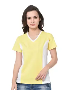 GLITO Striped V-Neck Cotton Casual T-shirt