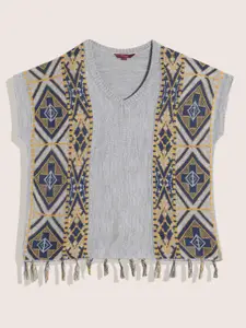 Sangria Teen Girls Geometric Design Pullover