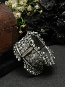 YouBella Women Silver-Plated Cuff Bracelet