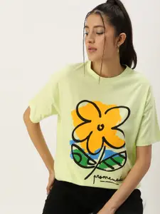 Kook N Keech Graphic Printed Drop-Shoulder Sleeves Pure Cotton Oversize T-shirt