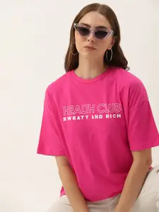 Kook N Keech Printed Drop-Shoulder Sleeves Pure Cotton Oversized T-shirt