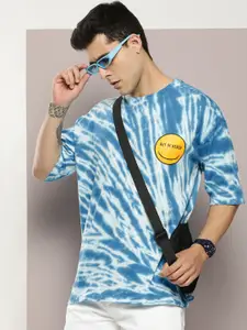 Kook N Keech Tie and Dye Drop-Shoulder Sleeves Pure Cotton Oversized T-shirt