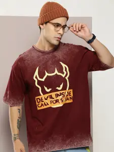 Kook N Keech Graphic Printed Drop-Shoulder Sleeves Oversized T-shirt