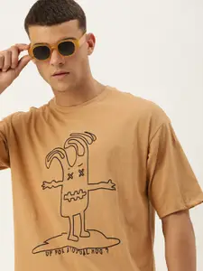 Kook N Keech Printed Drop-Shoulder Sleeves Pure Cotton Oversize T-shirt