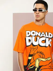 Kook N Keech Donald Duck Printed Drop-Shoulder Sleeves Pure Cotton Oversized T-shirt
