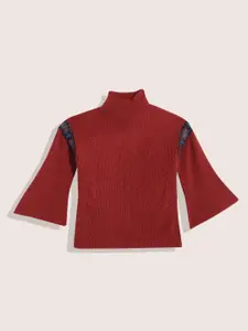 Sangria Girls Acrylic Cable Knit Pullover