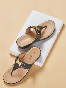 Forever Glam by Pantaloons Women Embellished T-Strap Flats