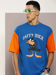 Kook N Keech Pure Cotton Looney Tunes Printed Drop-Shoulder Sleeves Oversized Fit T-shirt
