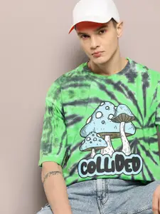Kook N Keech Graphic Printed Tie And Dye Pure Cotton Oversized T-shirt