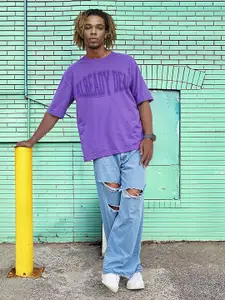 Kook N Keech Typography Printed Drop-Shoulder Sleeves Pure Cotton T-shirt