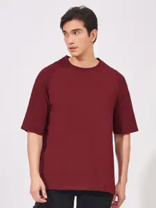 Maniac Round Neck Raglan Sleeves Oversized Cotton T-shirt