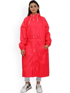 THE CLOWNFISH Women Waterproof & Seam Sealed Long Rain Jacket