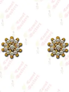 Comet Busters Gold-Plated Floral Studs Non Piercing Ear Stickers